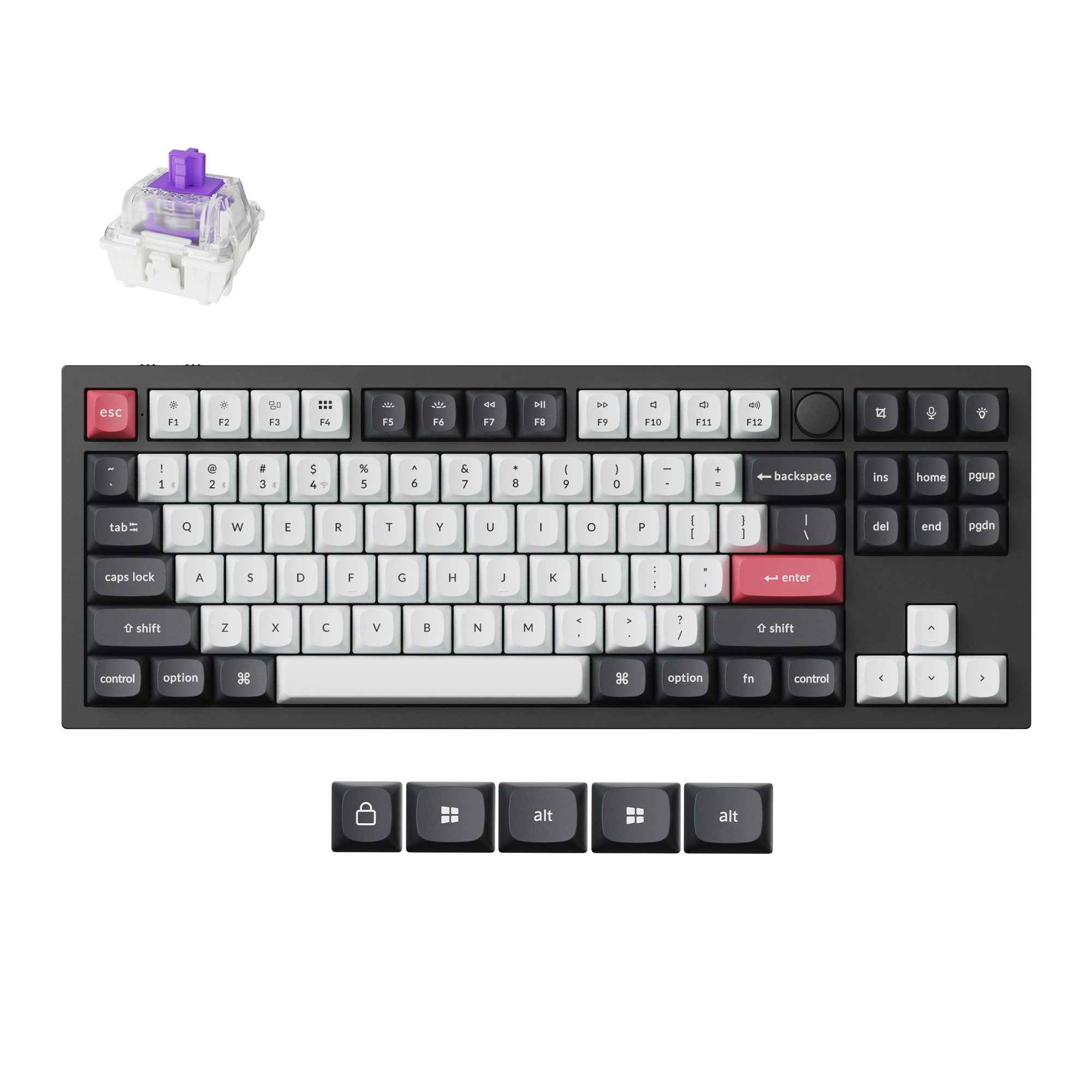 Keychron Q3 HE mechanical/Hall-effect gaming keyboard, official studio product shot in Carbon Black
