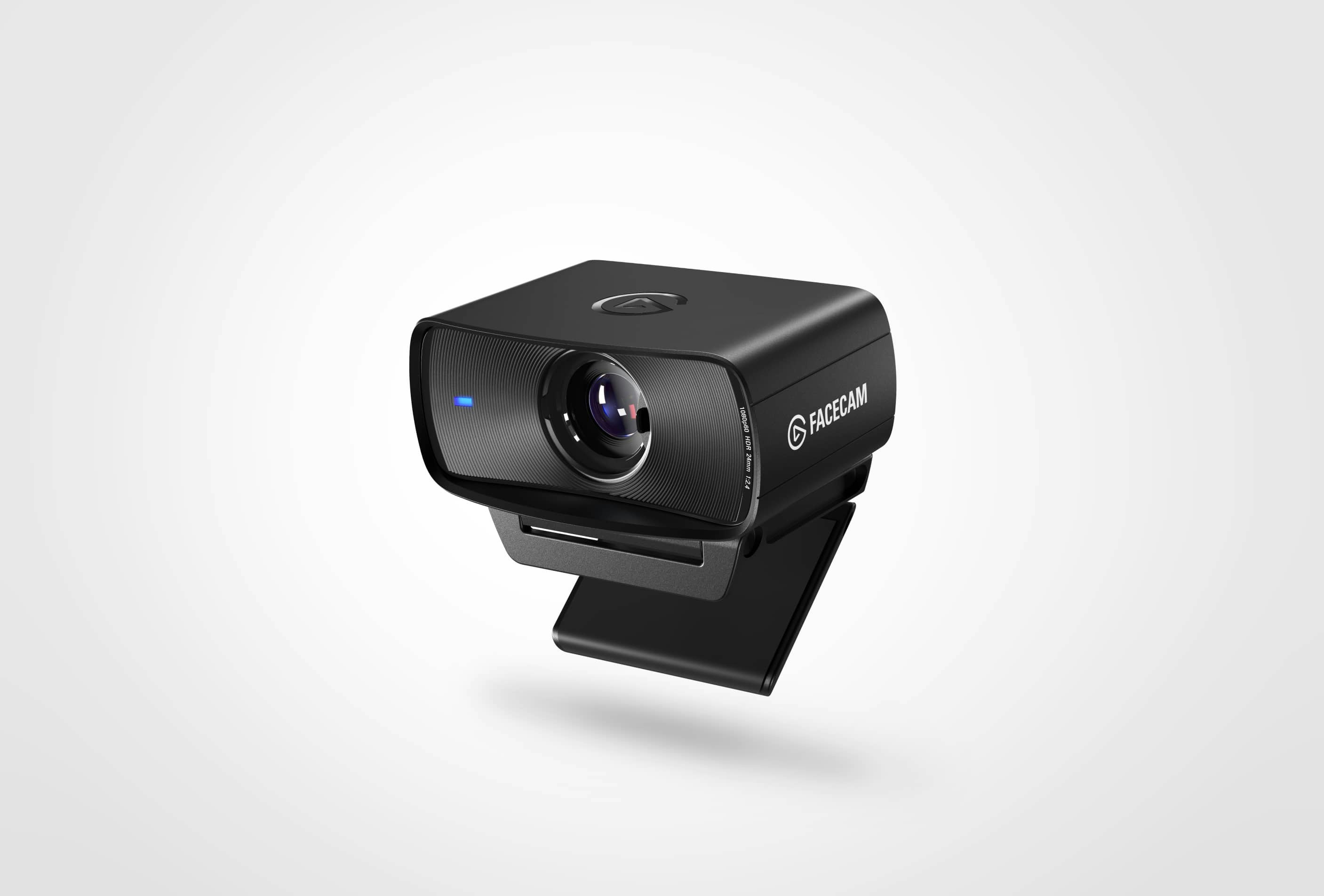 Elgato Facecam MK.2 streaming webcam, official studio product shot on its mounting clip