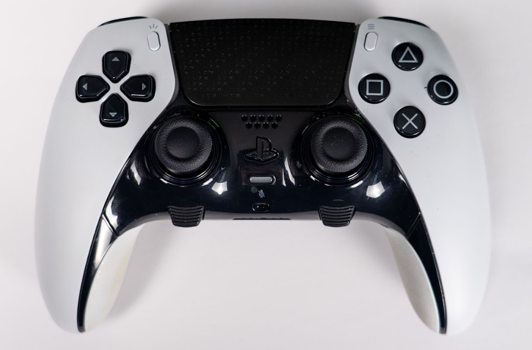 Sony PlayStation DualSense Edge wireless controller, studio photo showing the premium customizable PS5 controller